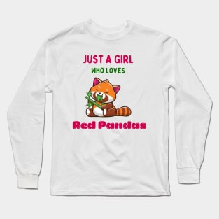 Panda Lover Shirt, Red Panda Tshirt Long Sleeve T-Shirt
